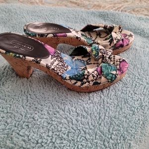 Coach Karen Cork Heel Sandals